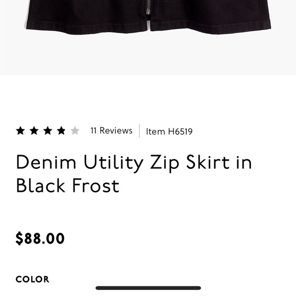 MADEWELL Denim Utility Zip Skirt in Black Frost - Picture 5 of 5